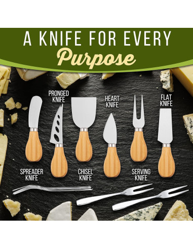 Tabla de Charcutería NutriChef 44.5x32.8 cm con 6 Cuchillos