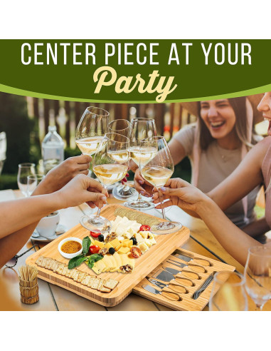 Tabla de Charcutería NutriChef 44.5x32.8 cm con 6 Cuchillos