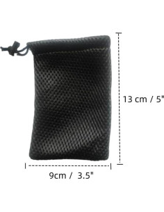 Bolsa de Cuerda de Malla de Nylon QLXHBOT 5Pcs 13x9cm Negra 2