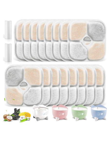 16 Filtros de Agua Catit PIXI para Gatos - Triple Filtración
