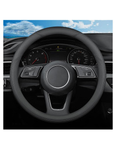 Cubierta de Volante SZYUCHEN para Acura 14.5-15" Cuero Negro