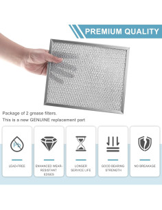 Paquete de 2 filtros de campana AMI PARTS 97006931 aluminio 26.67x22.23cm 2