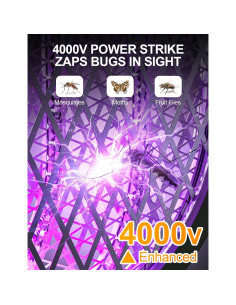 Raqueta Eléctrica para Mosquitos WOCVRYY DWP 4000V Batería 1800mAh 2