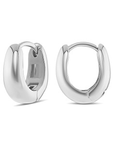 Aretes Huggie de Oro 14k y Plata Esterlina para Mujeres 1.27 cm