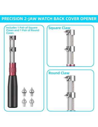 Abridor de Fondo de Reloj HAODA 2 Mandíbulas 60mm