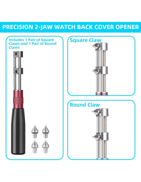 Abridor de Fondo de Reloj HAODA 2 Mandíbulas 60mm