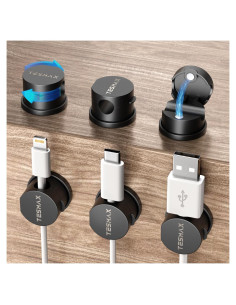 Clips Magnéticos para Cables Tesmax 360 - Organizador 6 Pack