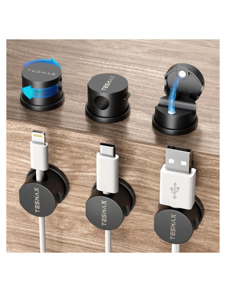 Clips Magnéticos para Cables Tesmax 360 - Organizador 6 Pack