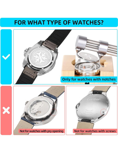 Abridor de Fondo de Reloj HAODA 2 Mandíbulas 60mm