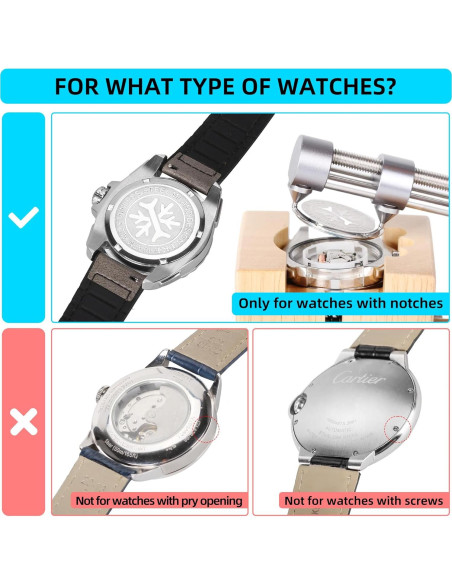 Abridor de Fondo de Reloj HAODA 2 Mandíbulas 60mm