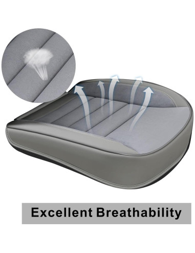Cojín de Asiento de Coche KAYI 2 Pack Espuma de Memoria Gris