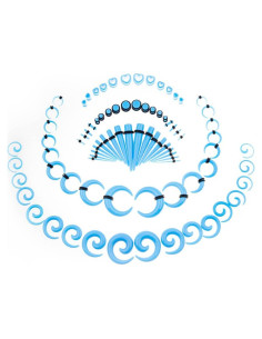 Kit de Estiramiento de Orejas 84 PCS Acrílico 14G-00G