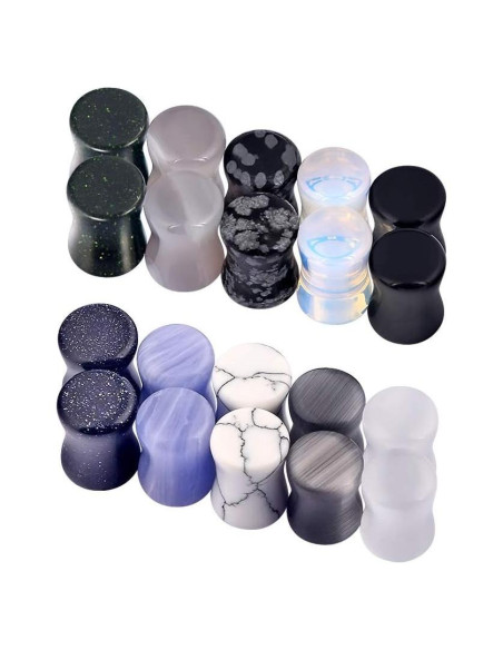 Tapones de Oído de Piedra Natural Qmcandy 10 Pares 00g Tapones de Oído de Piedra Natural Qmcandy 10 Pares 00g