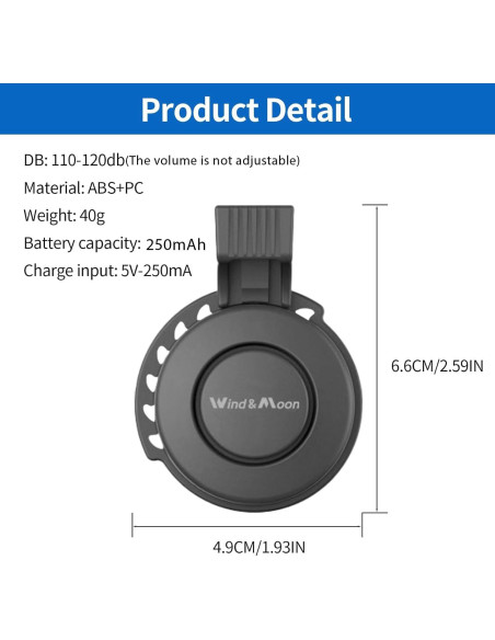 Bocina Eléctrica para Bicicleta YOUNGFLY 120db USB Impermeable