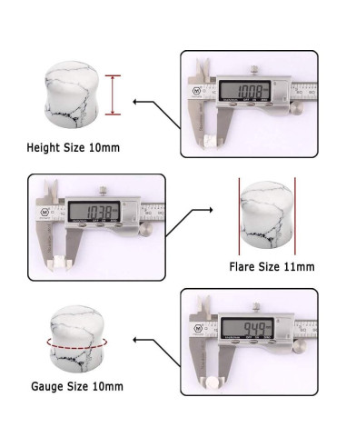 Tapones de Oído de Piedra Natural Qmcandy 10 Pares 00g