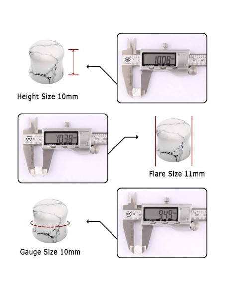 Tapones de Oído de Piedra Natural Qmcandy 10 Pares 00g Tapones de Oído de Piedra Natural Qmcandy 10 Pares 00g
