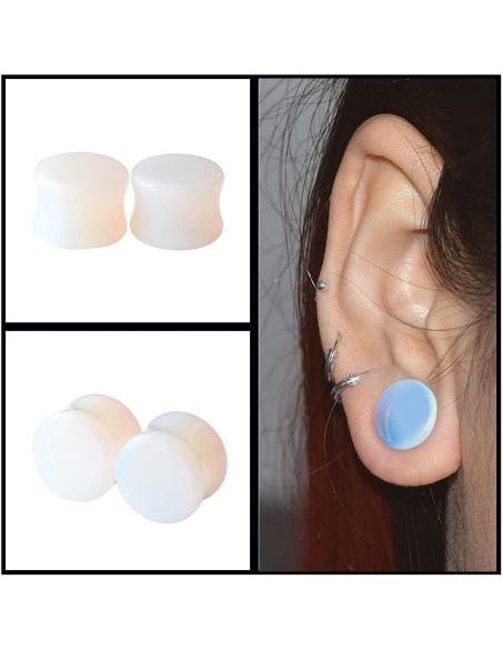 Tapones de Oído de Piedra Natural Qmcandy 10 Pares 00g Tapones de Oído de Piedra Natural Qmcandy 10 Pares 00g