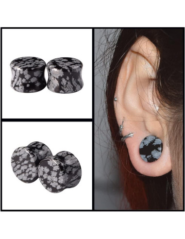 Tapones de Oído de Piedra Natural Qmcandy 10 Pares 00g