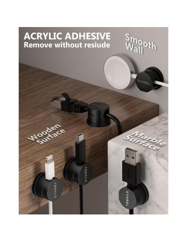 Clips Magnéticos para Cables Tesmax 360 - Organizador 6 Pack