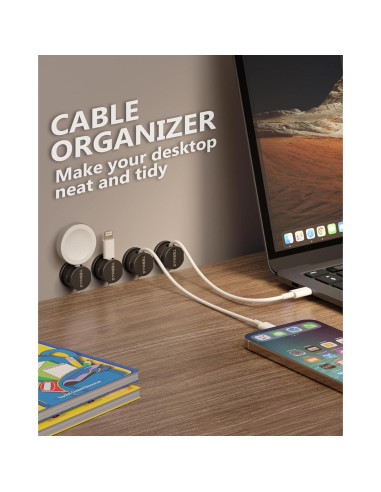 Clips Magnéticos para Cables Tesmax 360 - Organizador 6 Pack