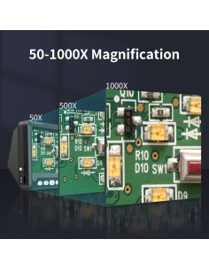 Microscopio Digital Ashfly 1000x 4.3" LCD con 8 LED 2