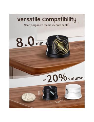 Clips Magnéticos para Cables Tesmax 360 - Organizador 6 Pack