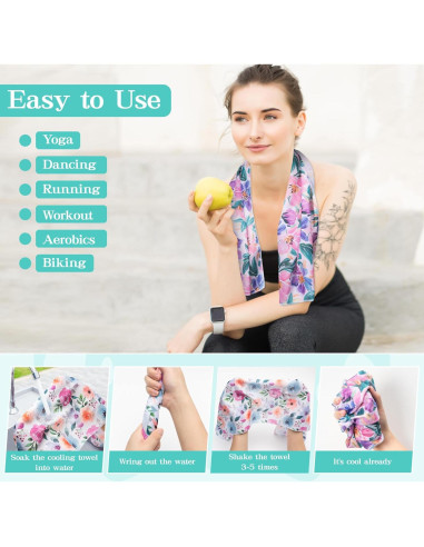 Toallas Enfriadoras R CABALLO Flores de Verano - 6 Piezas 102x30 cm