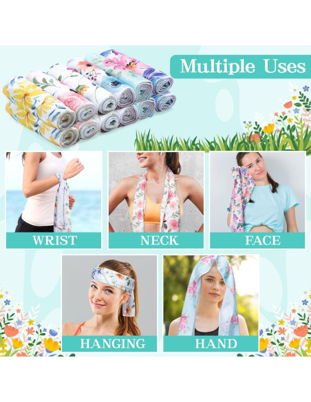 Toallas Enfriadoras R CABALLO Flores de Verano - 6 Piezas 102x30 cm