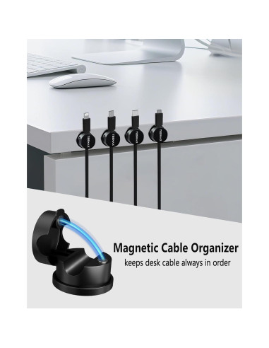 Clips Magnéticos para Cables Tesmax 360 - Organizador 6 Pack
