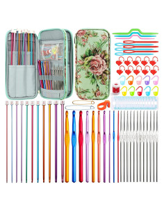 Juego de Ganchillos Tunecinos LOOEN 68pcs Aluminio Multicolor