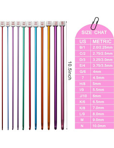 Juego de Ganchillos Tunecinos LOOEN 68pcs Aluminio Multicolor 2