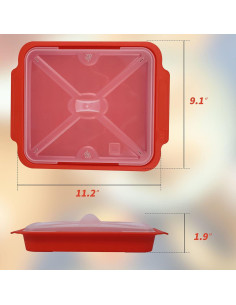 Hacedor de Tocino para Microondas M MUGOOLER 23.1 cm Rojo 2