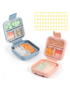 Organizador de Pastillas Dynippy 2 Pack Portátil 5 Compartimentos