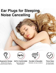 Tapones para Oídos ICIGIWOX Silicona Reutilizables 33dB S/M/L 2