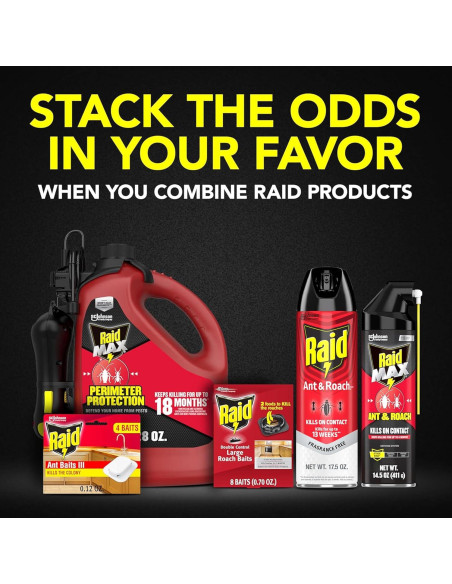 Raid Asesino de Hormigas y Cucarachas 495 g - Spray Sin Fragancia