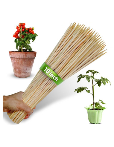 Estacas de Bambú para Jardín KESEM 100pcs 45.72cm Soporte Plantas