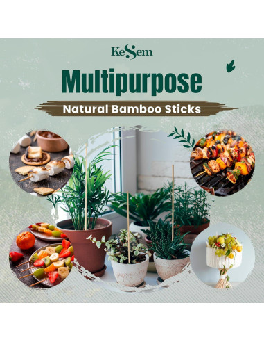 Estacas de Bambú para Jardín KESEM 100pcs 45.72cm Soporte Plantas