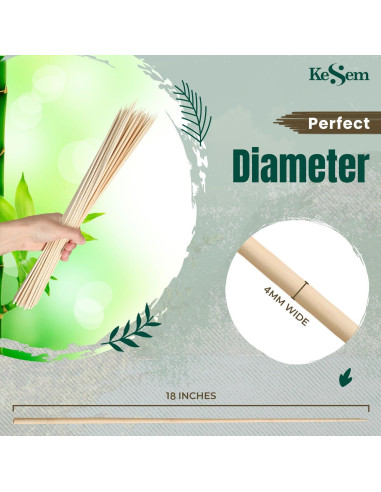 Estacas de Bambú para Jardín KESEM 100pcs 45.72cm Soporte Plantas