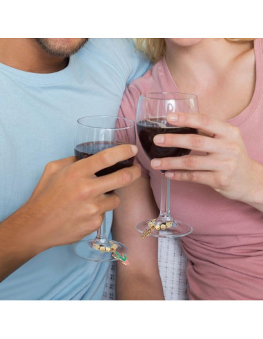 Juego de 24 Charms para Copas de Vino FREEBLOSS Cactus