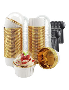 Pack de 100 Tazas de Cupcake Desechables LNYZQUS 150ml