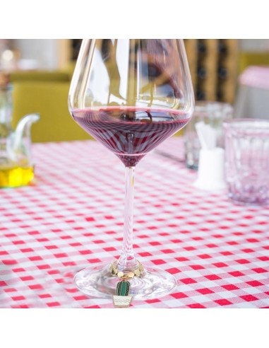 Juego de 24 Charms para Copas de Vino FREEBLOSS Cactus