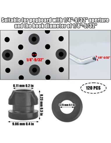Bloques de Gancho para Tablero de Clavos AccEncyc 120 Pcs