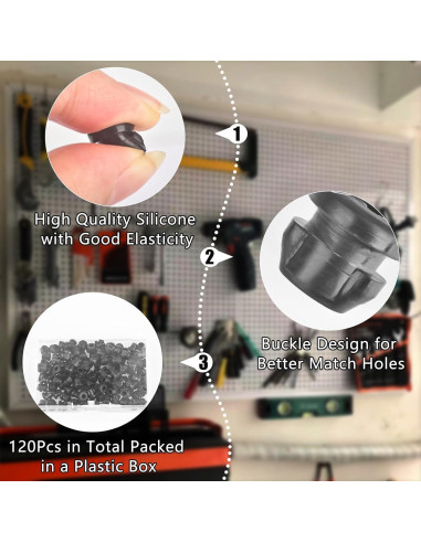 Bloques de Gancho para Tablero de Clavos AccEncyc 120 Pcs