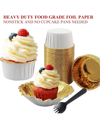 Pack de 100 Tazas de Cupcake Desechables LNYZQUS 150ml