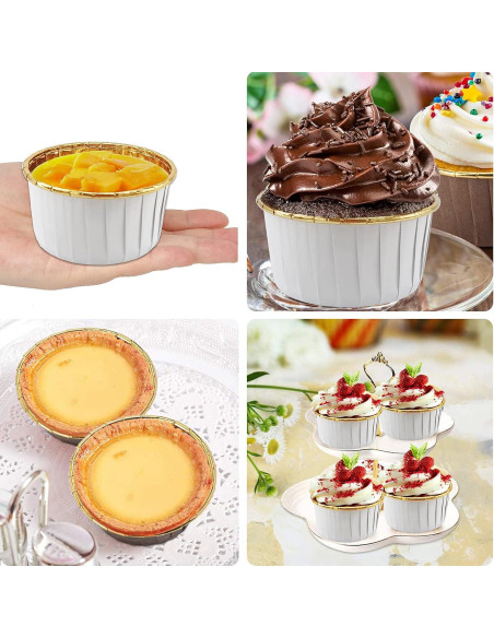 Pack de 100 Tazas de Cupcake Desechables LNYZQUS 150ml