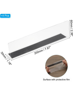 Divisores de Estante Magnéticos PATIKIL 4 Piezas Acrílico 20x3x6cm 2
