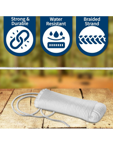 Cuerda de Nylon Trenzada MeasuPro 3/16" x 30.48m Multiusos