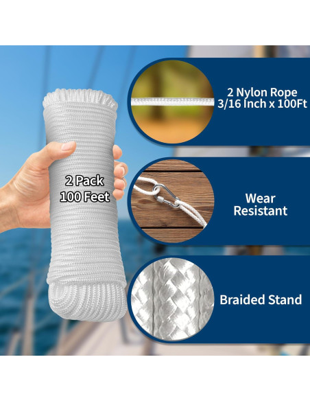 Cuerda de Nylon Trenzada MeasuPro 3/16" x 30.48m Multiusos