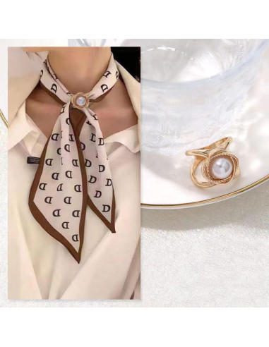 Broche de Perlas Falsas para Bufanda y Suéter - Clip Elegante