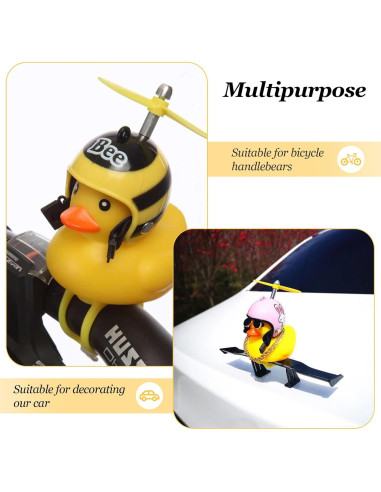 Adornos de Pato de Goma Hautllaif para Bicicleta y Auto